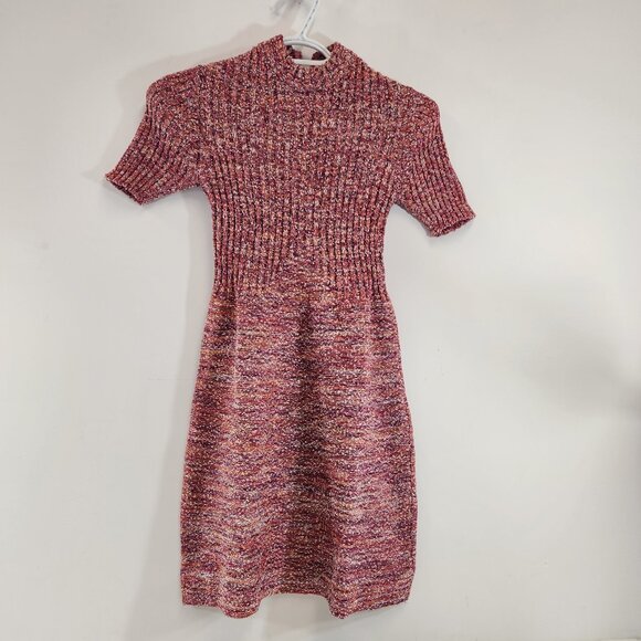 Vintage Taimaru Polyester Mod Pink Dress XXS Stretchy - Picture 1 of 7